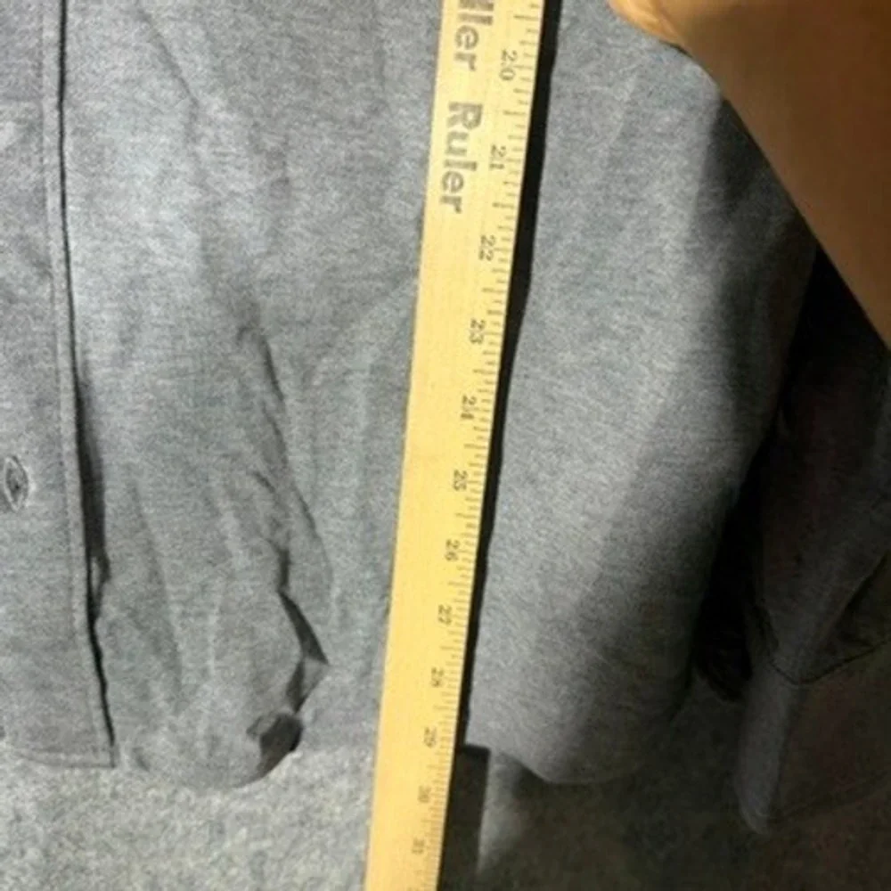 Banana Republic Mens Large Gray Cotton Knit Button Front Long Sleeve Shirt L